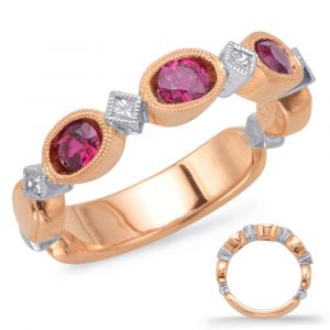 Rose & White Gold Ruby & Diamond Ring