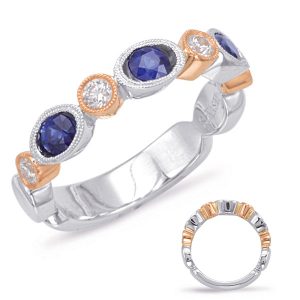 Rose & White Gold  Sapphire & Diamond