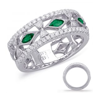 White Gold Tsavorite & Diamond Ring