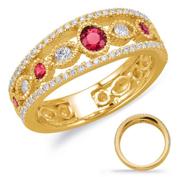 Yellow Gold Ruby & Diamond Ring