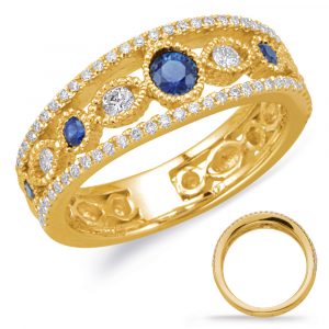 Yellow Gold Sapphire & Diamond Ring