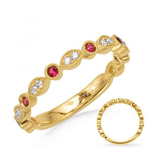 Yellow Gold Ruby & Diamond Ring