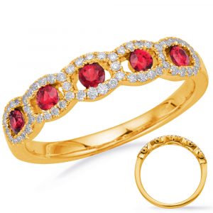 Yellow Gold Ruby & Diamond Ring