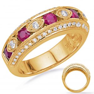 Yellow Gold Ruby & Diamond Ring