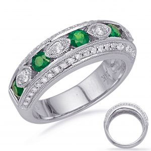 White Gold Tsavorite & Diamond Ring