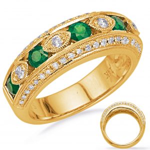 Yellow Gold Tsavorite & Diamond Ring