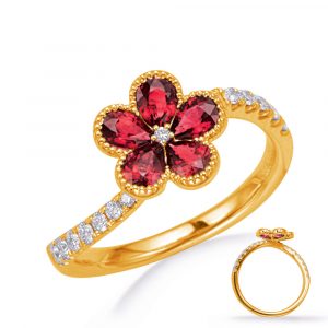 Yellow Gold Ruby & Diamond Ring