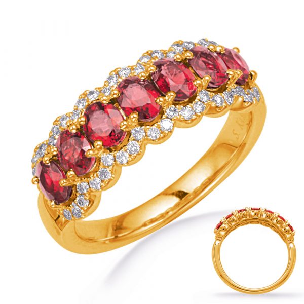 Yellow Gold Ruby & Diamond Ring