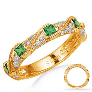 Yellow Gold Tsavorite & Diamond Ring