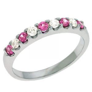 Pink Sapphire & Diamond Band