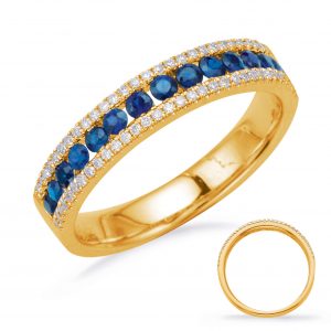 Yellow Gold Sapphire & Diamond Ring