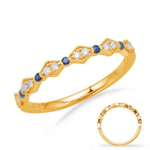 Yellow Gold Sapphire & Diamond Ring