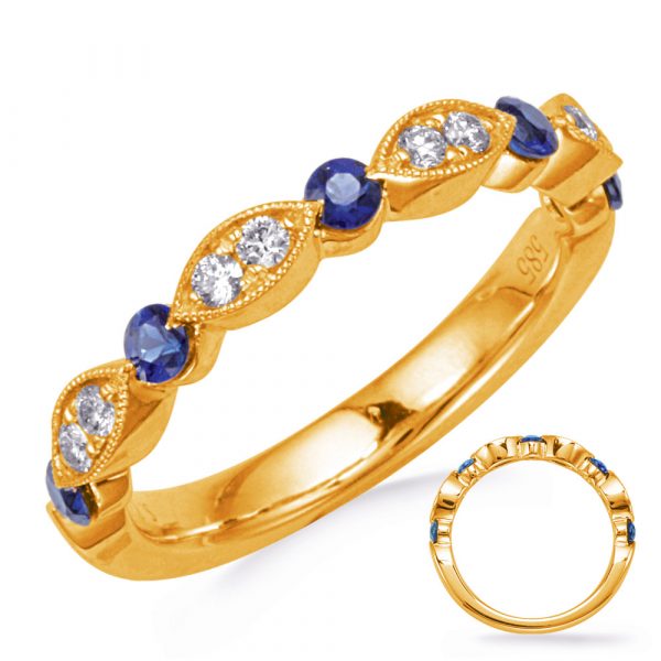 Yellow Gold Sapphire & Diamond Ring