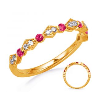 Yellow Gold Ruby & Diamond Ring