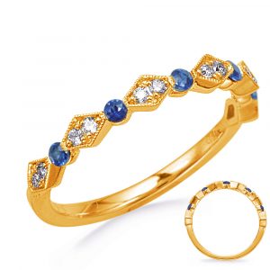 Yellow Gold Sapphire & Diamond Ring