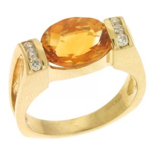 Citrine & Diamond Ring