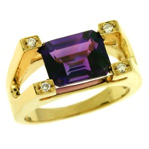 Amethyst & Diamond Ring