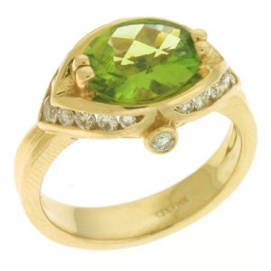 Peridot & Diamond Ring