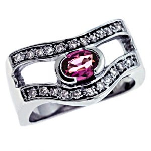 Pink Sapphire./diamond Ring