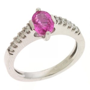 Pink Sapphire./diamond Ring