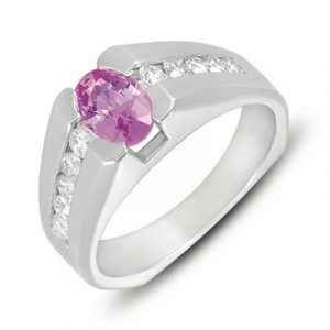 Pink Sapphire./dia Ring