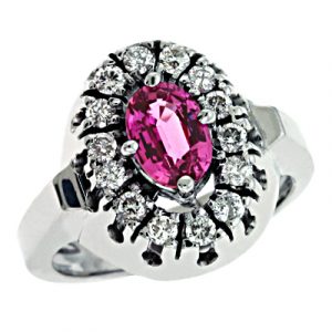 Pink Sapphire./diamond Ring