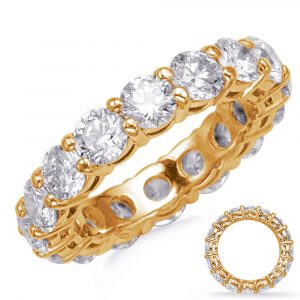 Yellow Gold Shared Prong Eternity Band - Style#D3008-5YG