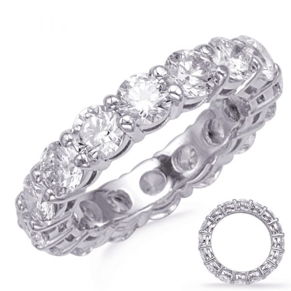 White Gold Shared Prong Eternity Band