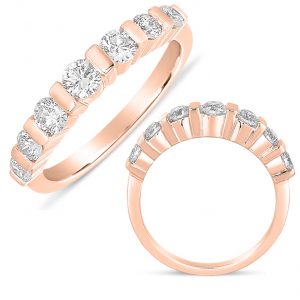 Bar Set Dome Rose Gold Ring