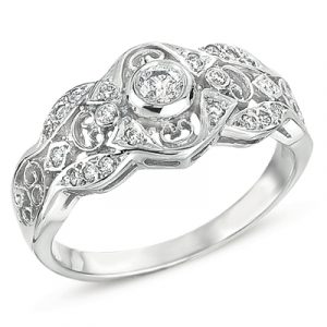 Antique White Gold Ring