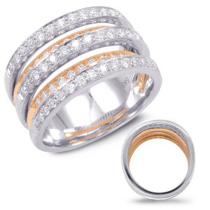 Diamond Band Rose & White Gold