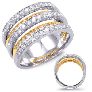 Diamond Band Yellow & White Gold