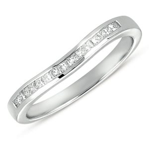 Curved Platinum Princess Band