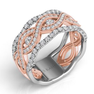 Rose & White Gold Diamond Fashion Ring