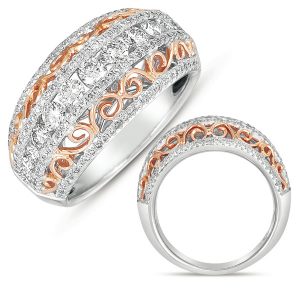 Rose & White Gold Diamond Fashion Ring