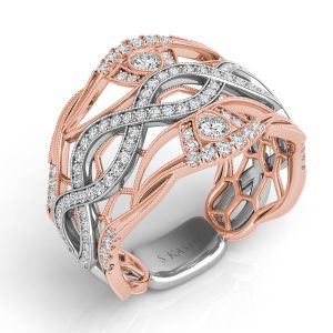 Rose & White Gold Diamond Fashion Ring