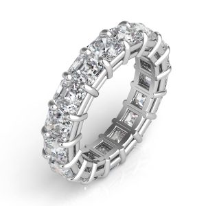 White Gold Asscher Cut Eternity Band