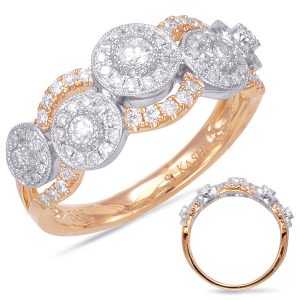 Rose & White Gold Diamond Fashion Ring