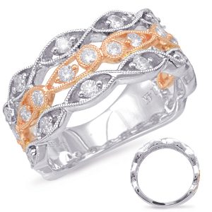 Rose & White Gold Diamond Fashion Ring