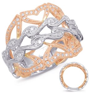 Rose & White Gold Diamond Fashion Ring