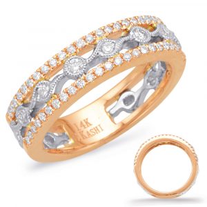 Rose & White Diamond Fashion Ring