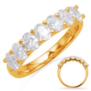 Yellow Gold Oval Diamond Band