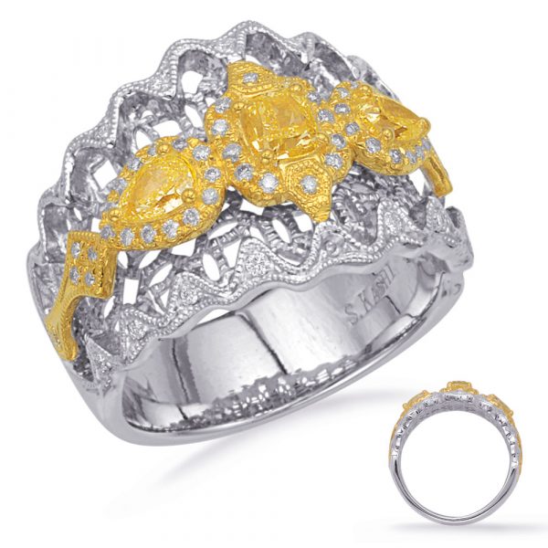 Yellow White & Yellow Dia Fashion Ring