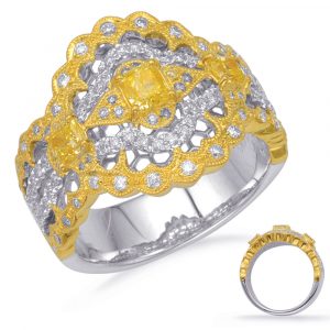 Yellow White & Yellow Dia Fashion Ring