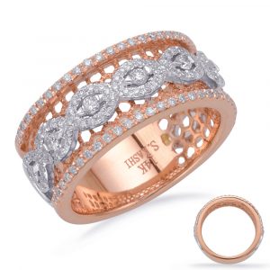 Rose & White Gold Diamond Fashion Ring