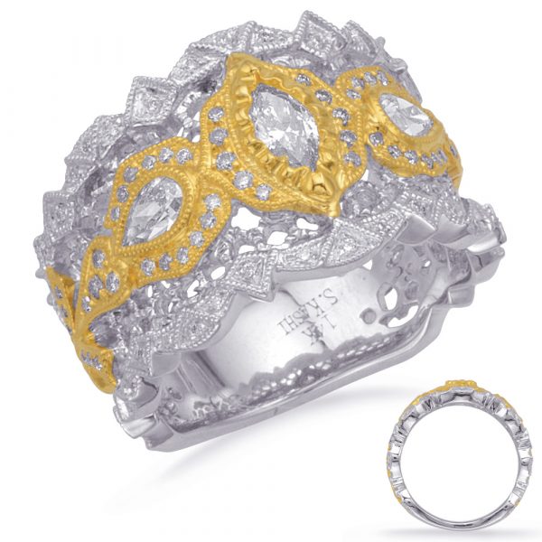 Yellow White & Yellow Dia Fashion Ring