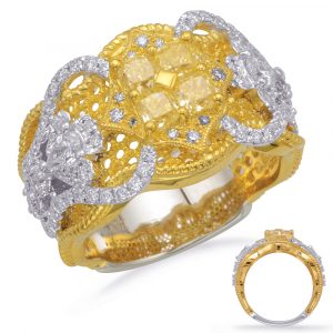 Yellow White & Yellow Dia Fashion Ring