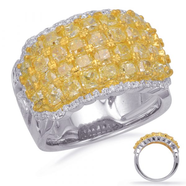 Yellow White & Yellow Dia Fashion Ring