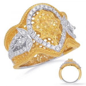 Yellow White & Yellow Dia Fashion Ring