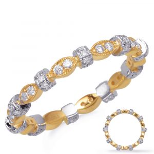 Yellow & White Stackable Eternity Band